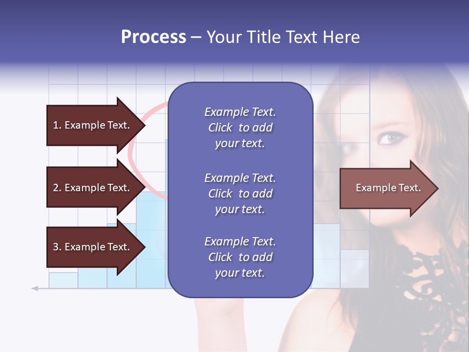 A Woman Holding A Magnifying Glass In Front Of Her Face PowerPoint Template