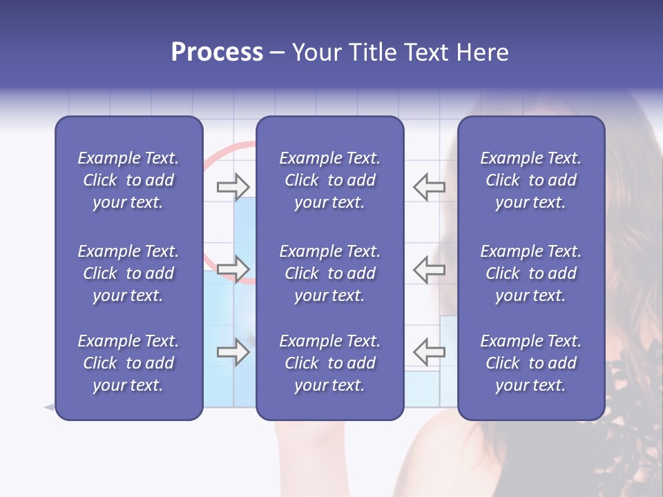 A Woman Holding A Magnifying Glass In Front Of Her Face PowerPoint Template