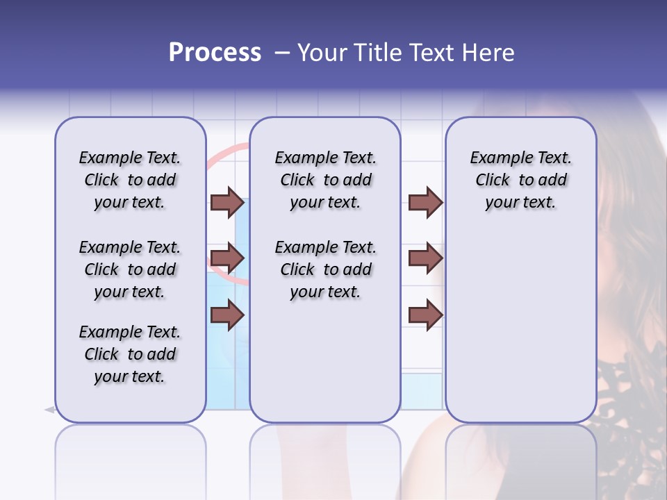 A Woman Holding A Magnifying Glass In Front Of Her Face PowerPoint Template
