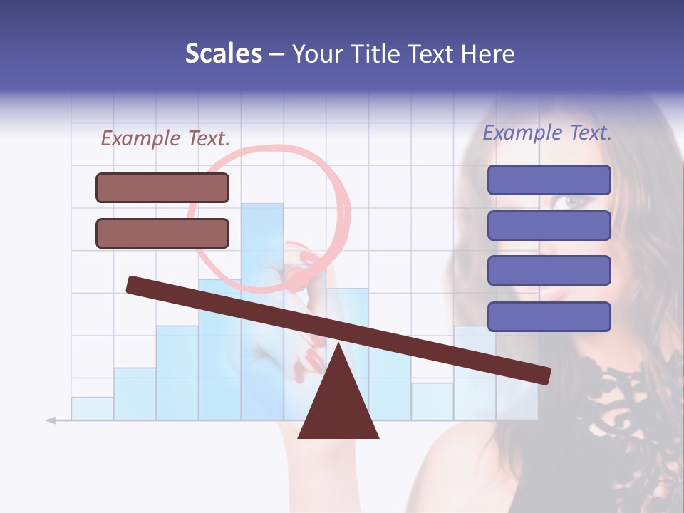 A Woman Holding A Magnifying Glass In Front Of Her Face PowerPoint Template