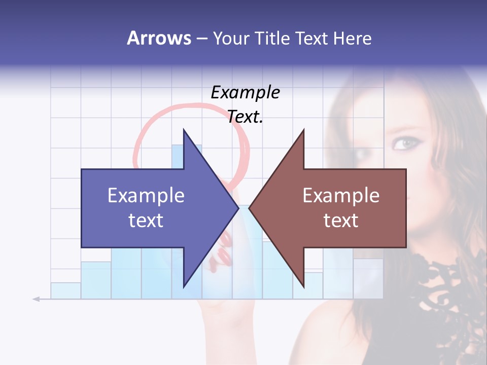 A Woman Holding A Magnifying Glass In Front Of Her Face PowerPoint Template