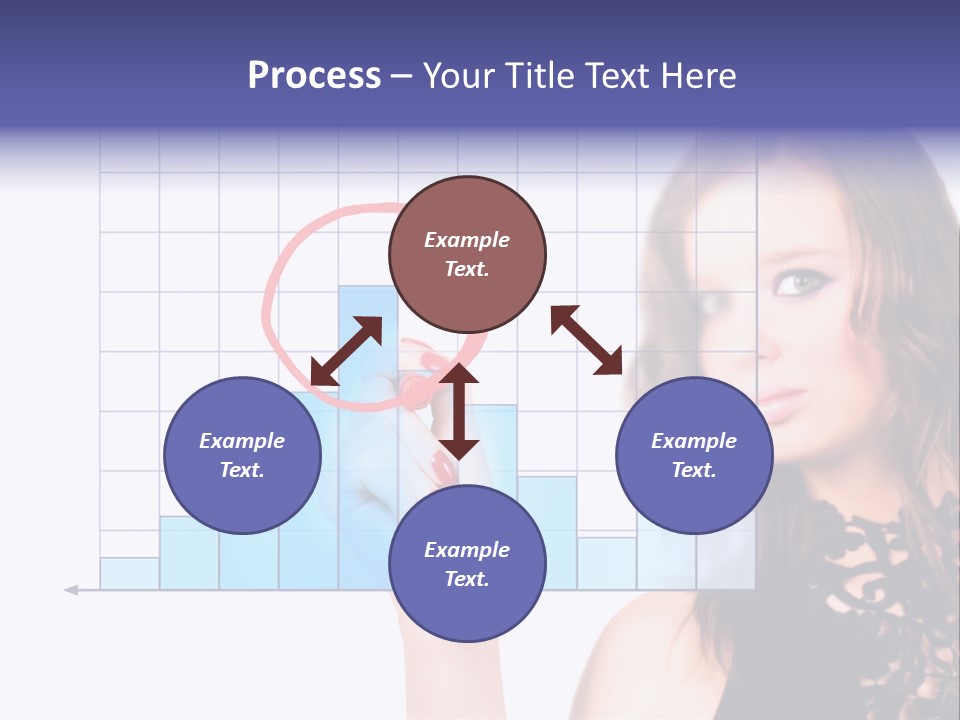 A Woman Holding A Magnifying Glass In Front Of Her Face PowerPoint Template