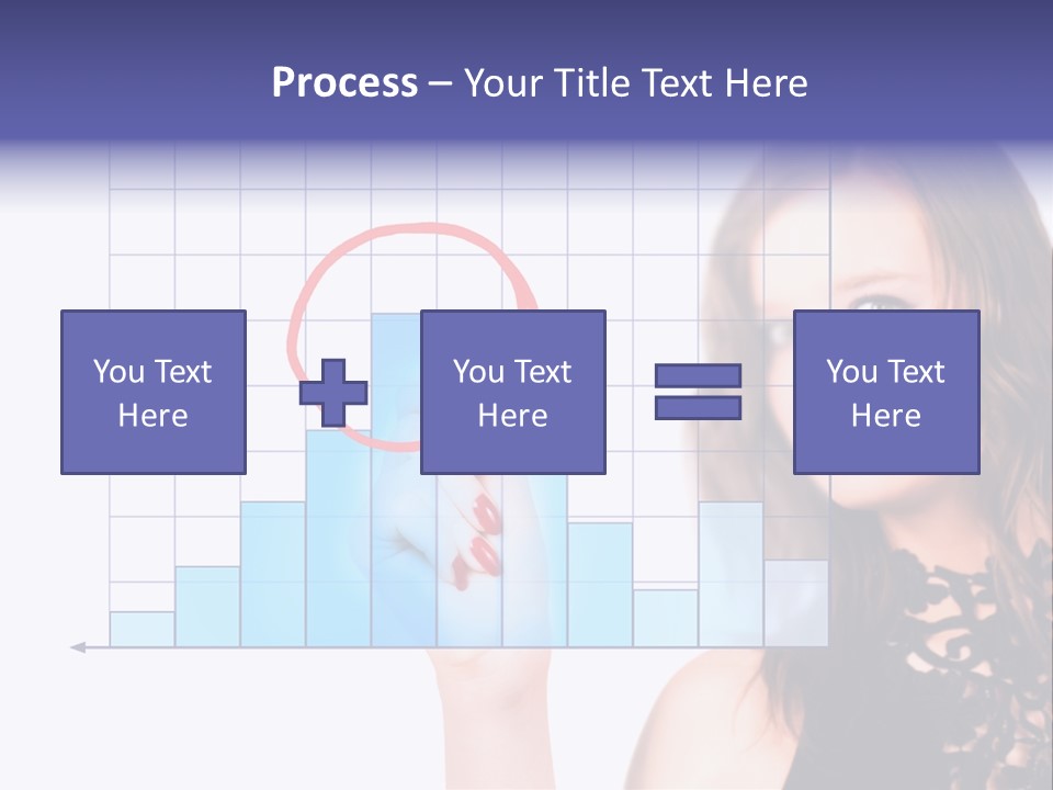 A Woman Holding A Magnifying Glass In Front Of Her Face PowerPoint Template