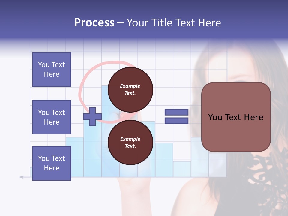 A Woman Holding A Magnifying Glass In Front Of Her Face PowerPoint Template