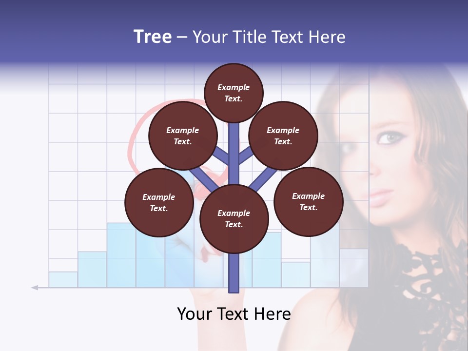 A Woman Holding A Magnifying Glass In Front Of Her Face PowerPoint Template