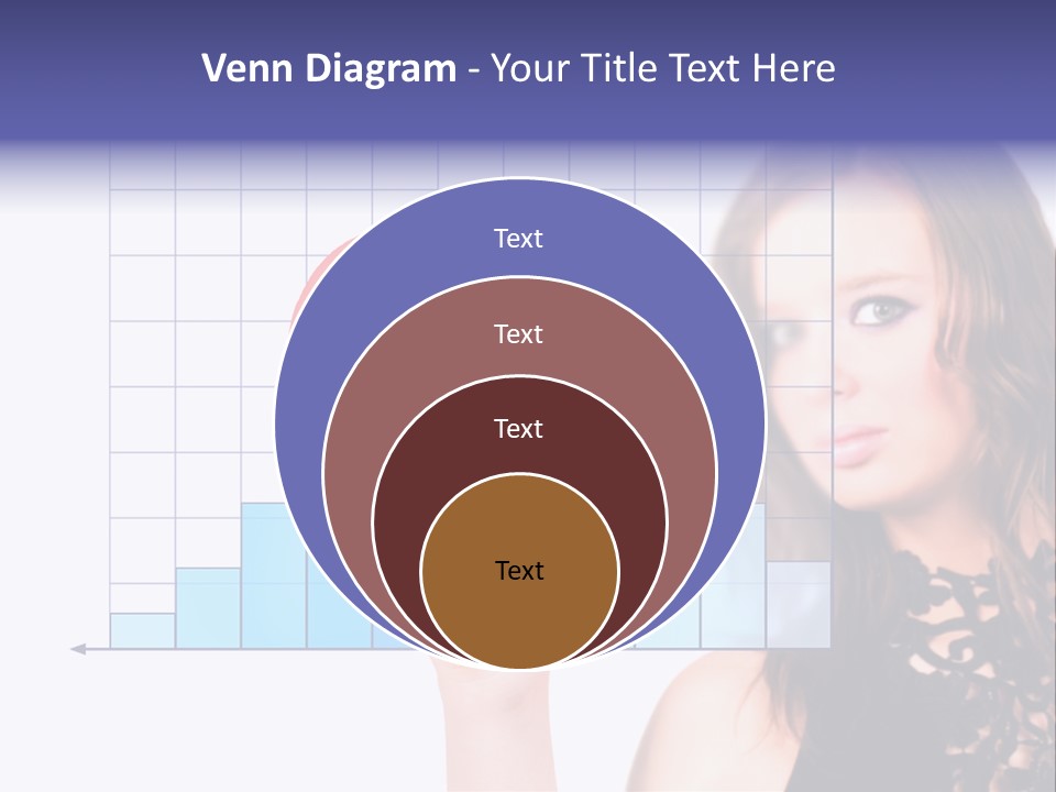 A Woman Holding A Magnifying Glass In Front Of Her Face PowerPoint Template