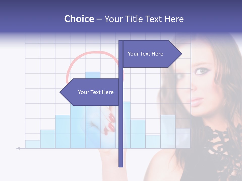 A Woman Holding A Magnifying Glass In Front Of Her Face PowerPoint Template