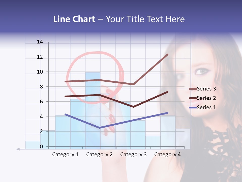 A Woman Holding A Magnifying Glass In Front Of Her Face PowerPoint Template