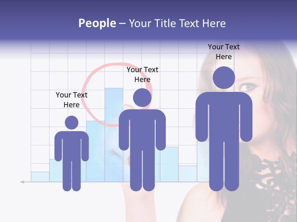 A Woman Holding A Magnifying Glass In Front Of Her Face PowerPoint Template