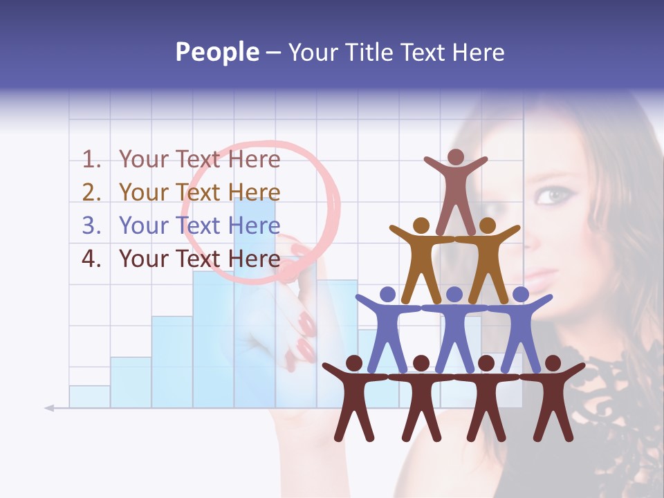 A Woman Holding A Magnifying Glass In Front Of Her Face PowerPoint Template