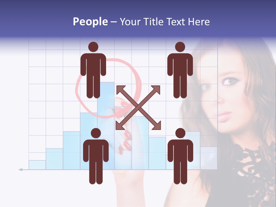 A Woman Holding A Magnifying Glass In Front Of Her Face PowerPoint Template