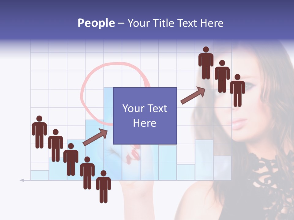 A Woman Holding A Magnifying Glass In Front Of Her Face PowerPoint Template