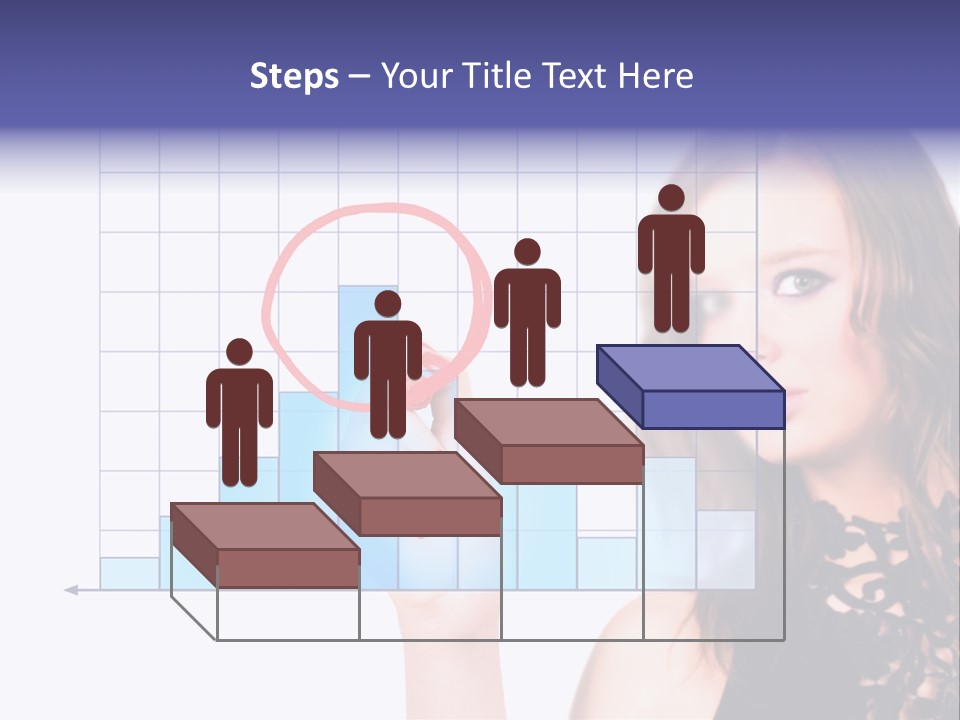 A Woman Holding A Magnifying Glass In Front Of Her Face PowerPoint Template