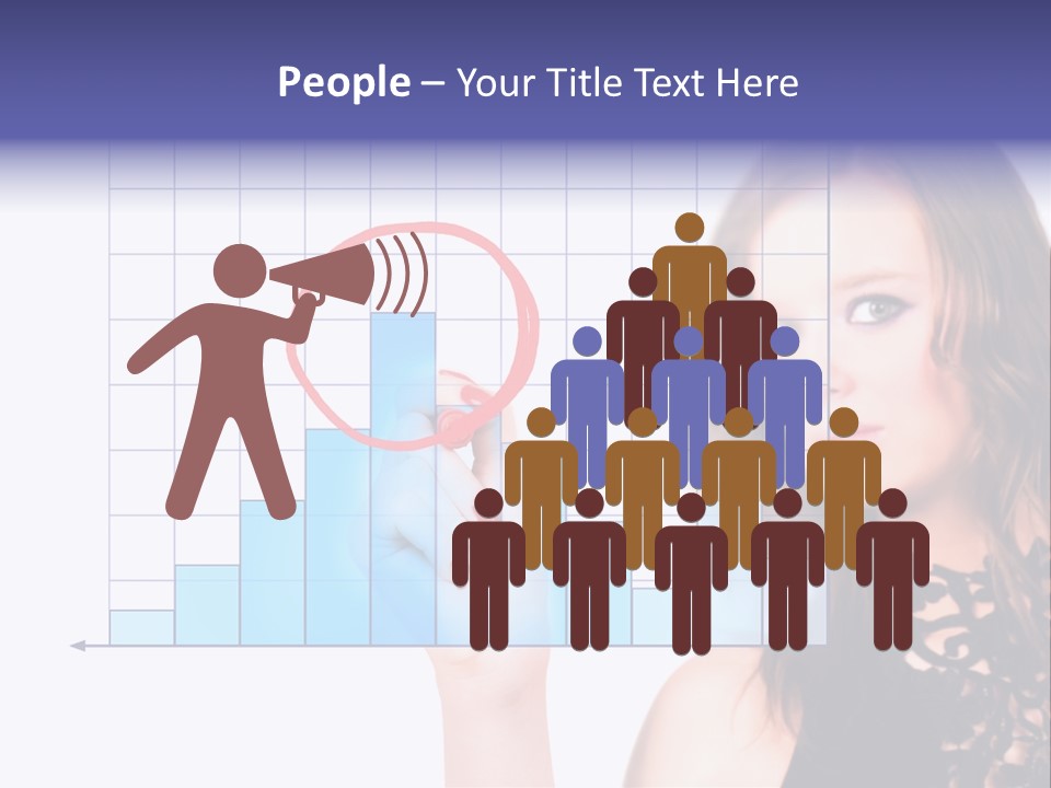 A Woman Holding A Magnifying Glass In Front Of Her Face PowerPoint Template