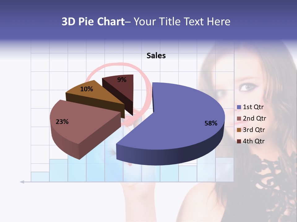 A Woman Holding A Magnifying Glass In Front Of Her Face PowerPoint Template