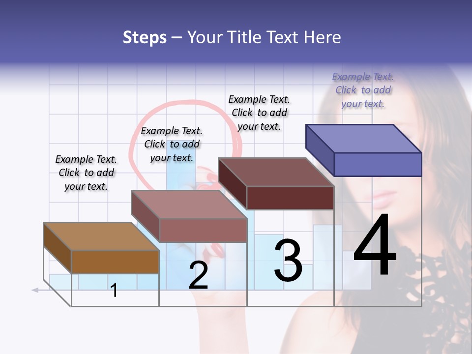 A Woman Holding A Magnifying Glass In Front Of Her Face PowerPoint Template