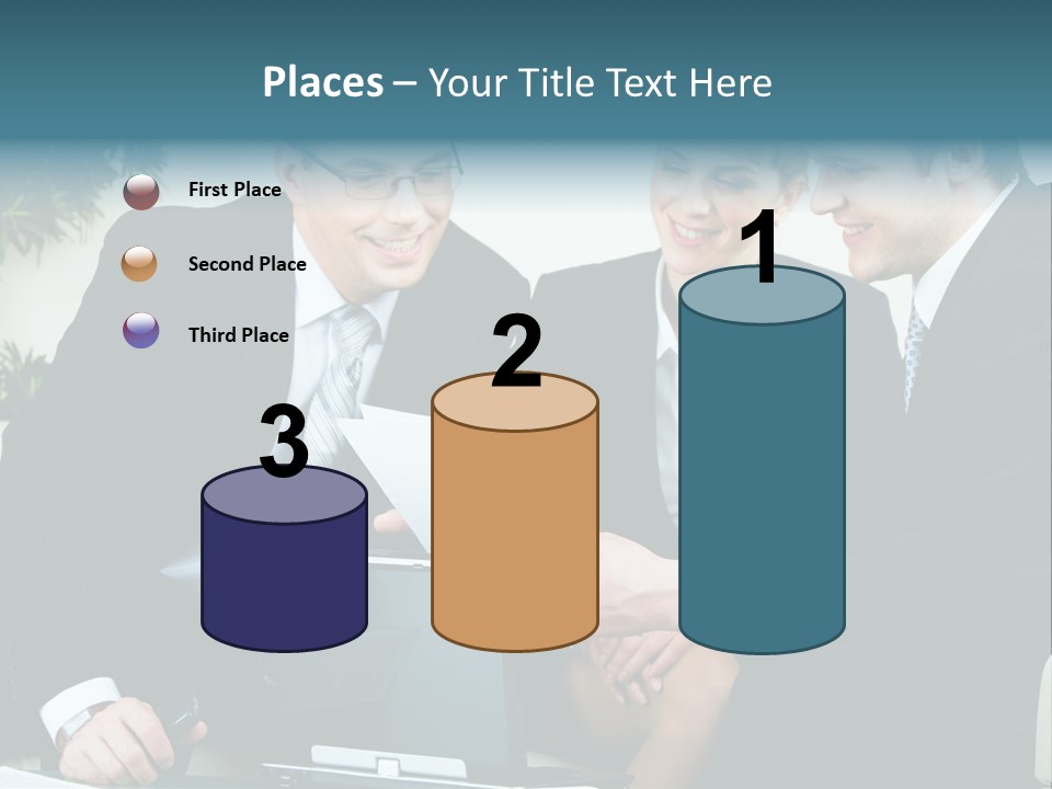 A Group Of Business People Sitting Around A Table PowerPoint Template