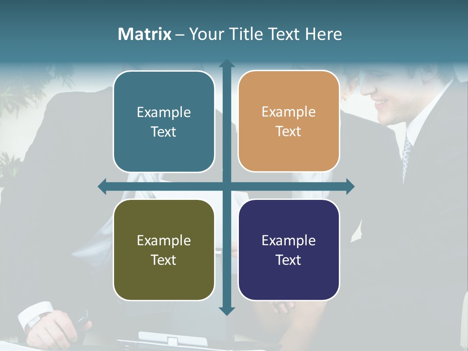 A Group Of Business People Sitting Around A Table PowerPoint Template
