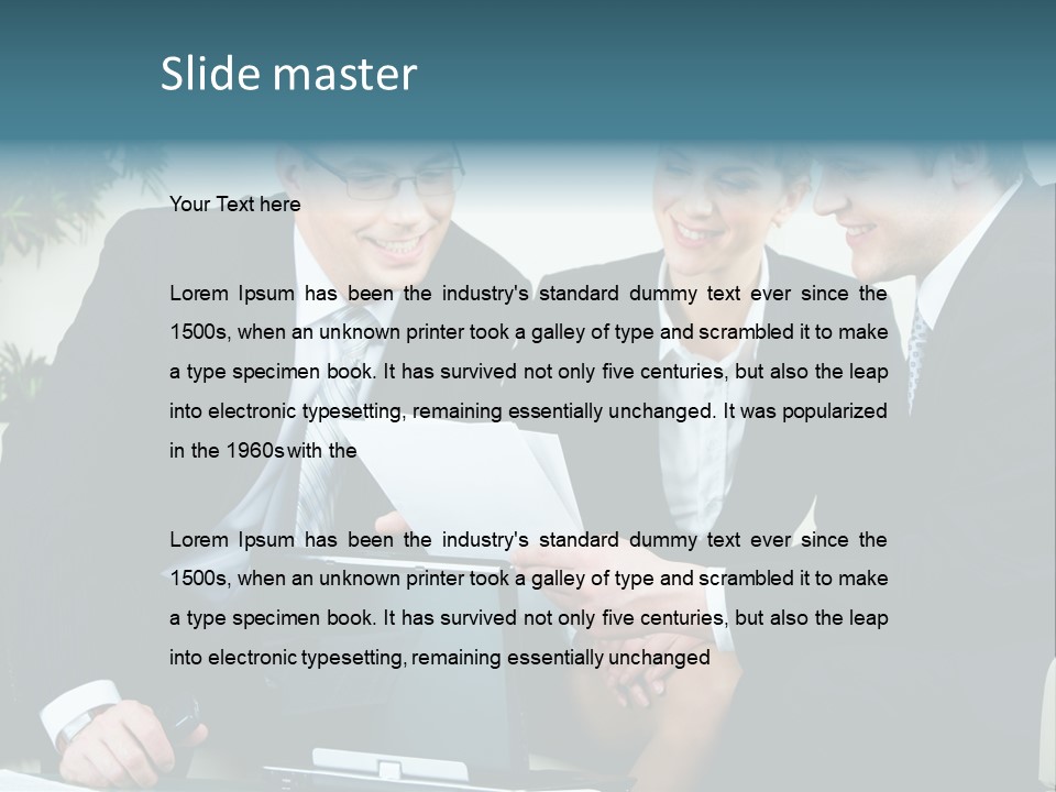 A Group Of Business People Sitting Around A Table PowerPoint Template