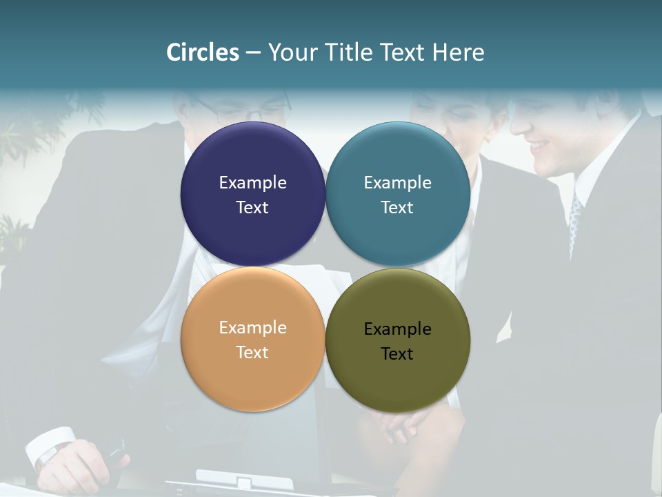 A Group Of Business People Sitting Around A Table PowerPoint Template