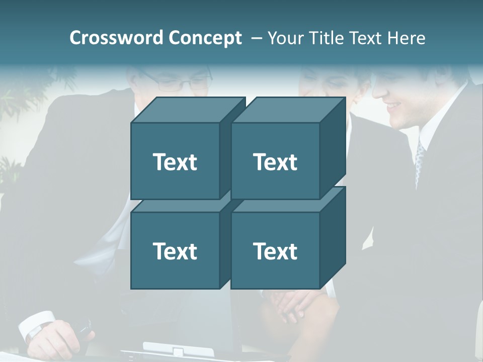 A Group Of Business People Sitting Around A Table PowerPoint Template