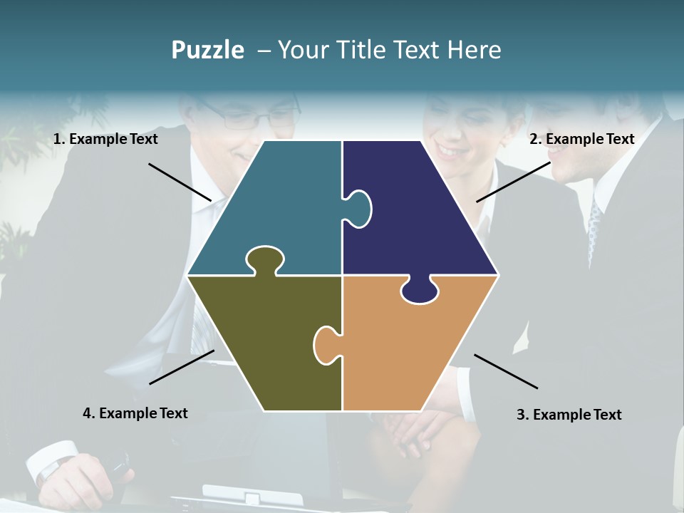 A Group Of Business People Sitting Around A Table PowerPoint Template