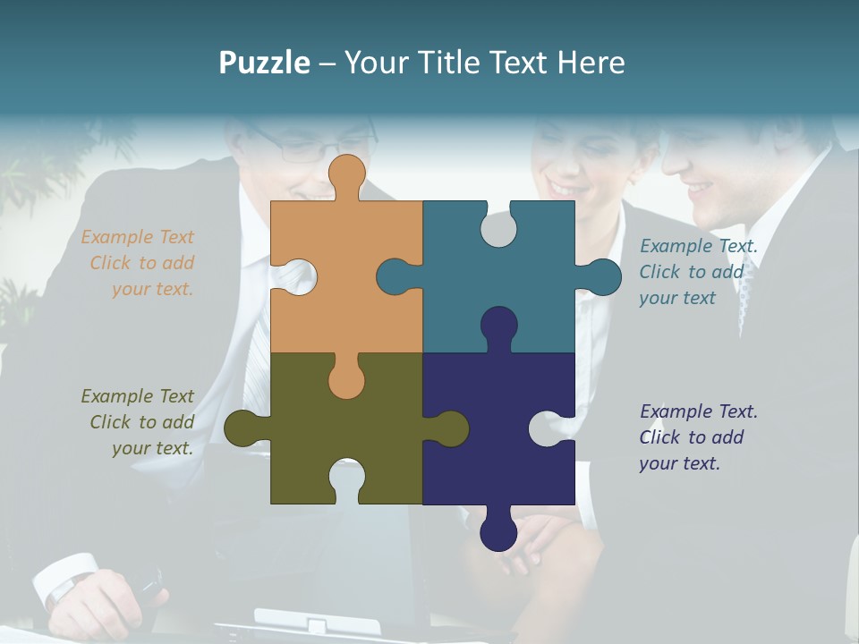 A Group Of Business People Sitting Around A Table PowerPoint Template