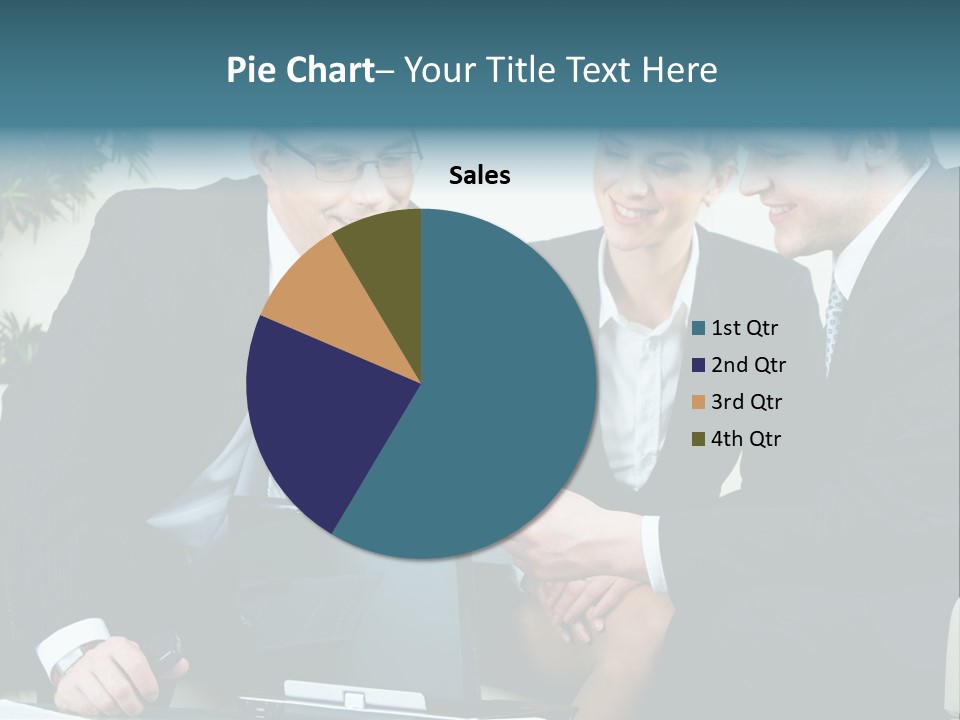 A Group Of Business People Sitting Around A Table PowerPoint Template