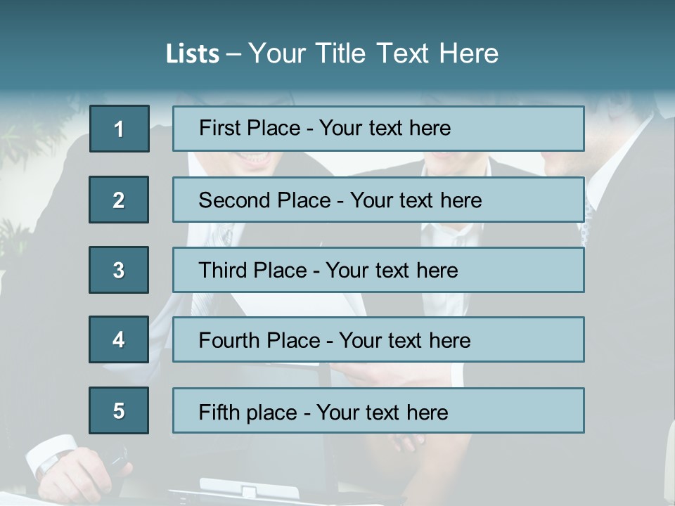 A Group Of Business People Sitting Around A Table PowerPoint Template