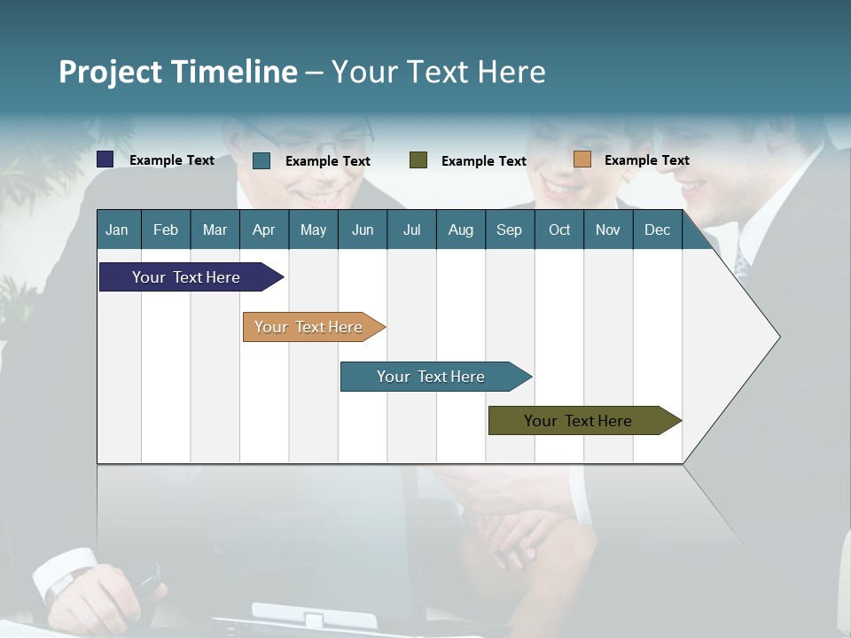 A Group Of Business People Sitting Around A Table PowerPoint Template