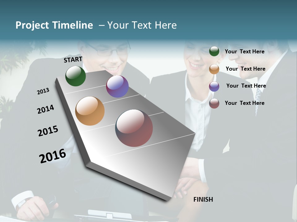 A Group Of Business People Sitting Around A Table PowerPoint Template