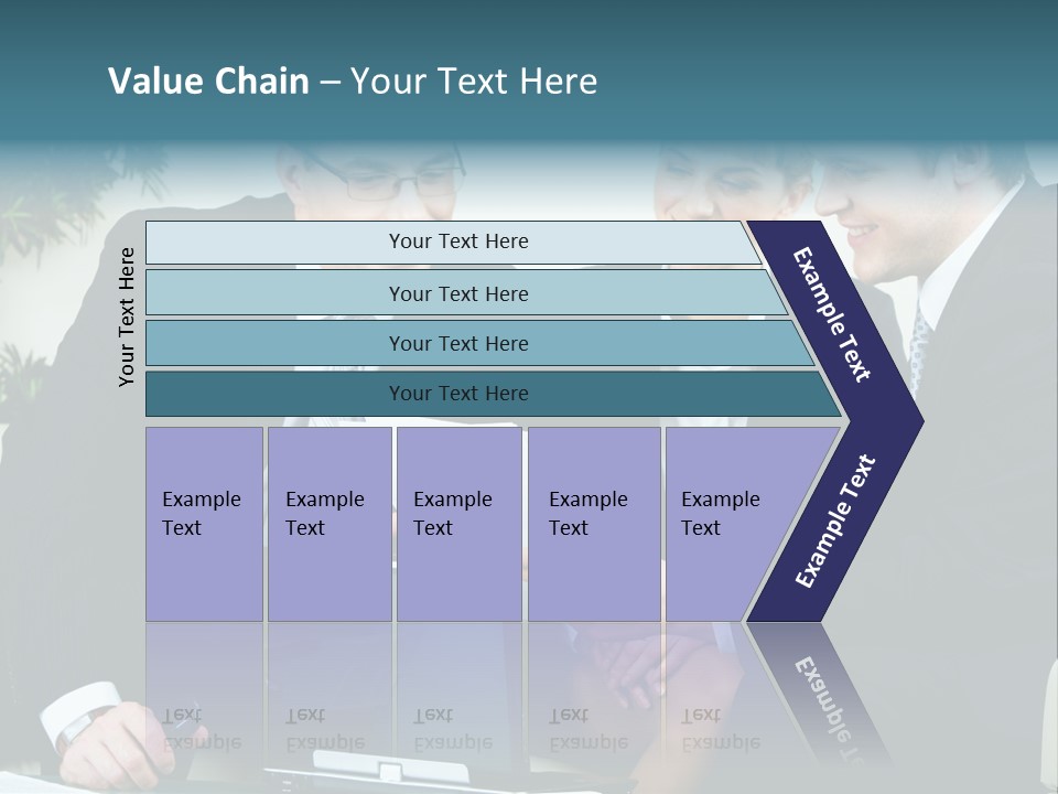 A Group Of Business People Sitting Around A Table PowerPoint Template