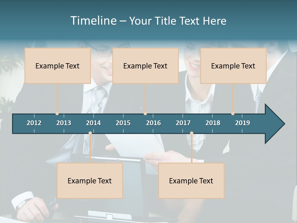 A Group Of Business People Sitting Around A Table PowerPoint Template