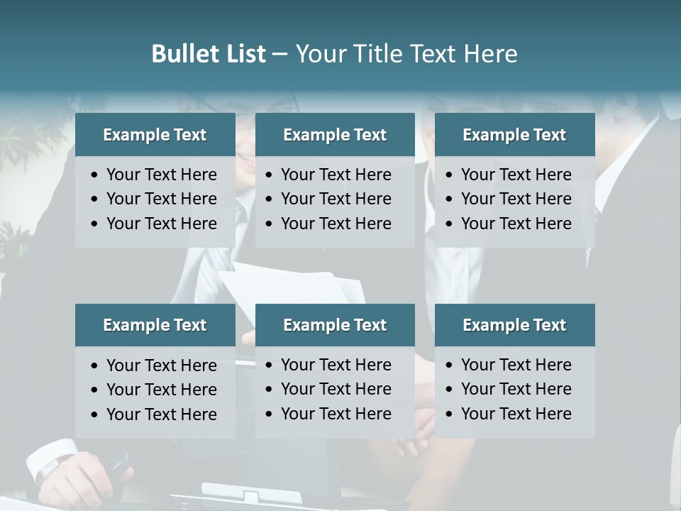 A Group Of Business People Sitting Around A Table PowerPoint Template