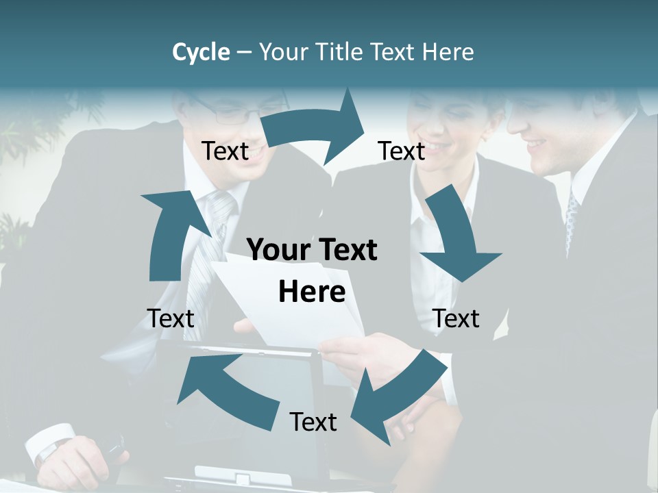 A Group Of Business People Sitting Around A Table PowerPoint Template