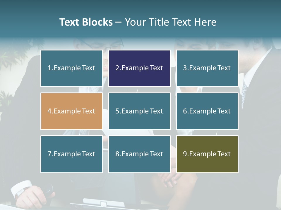 A Group Of Business People Sitting Around A Table PowerPoint Template