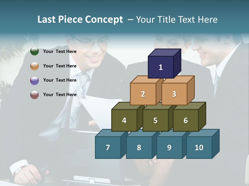 A Group Of Business People Sitting Around A Table PowerPoint Template