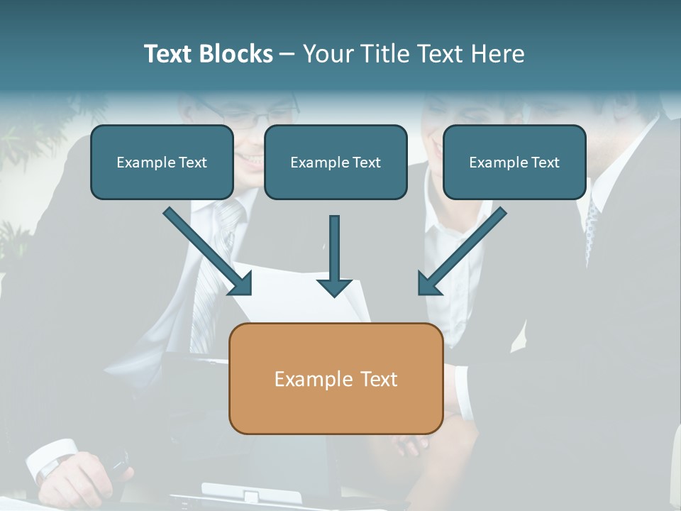A Group Of Business People Sitting Around A Table PowerPoint Template