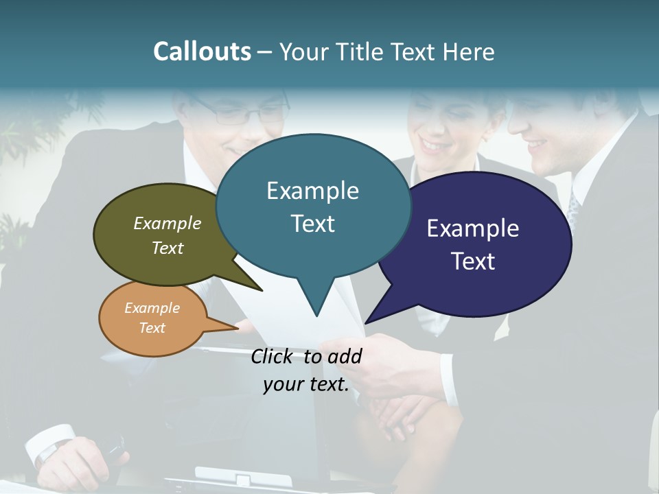 A Group Of Business People Sitting Around A Table PowerPoint Template