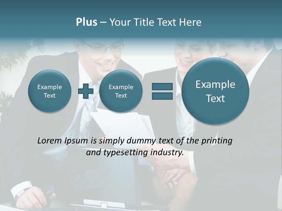 A Group Of Business People Sitting Around A Table PowerPoint Template