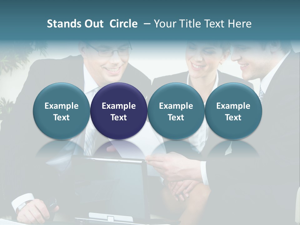 A Group Of Business People Sitting Around A Table PowerPoint Template