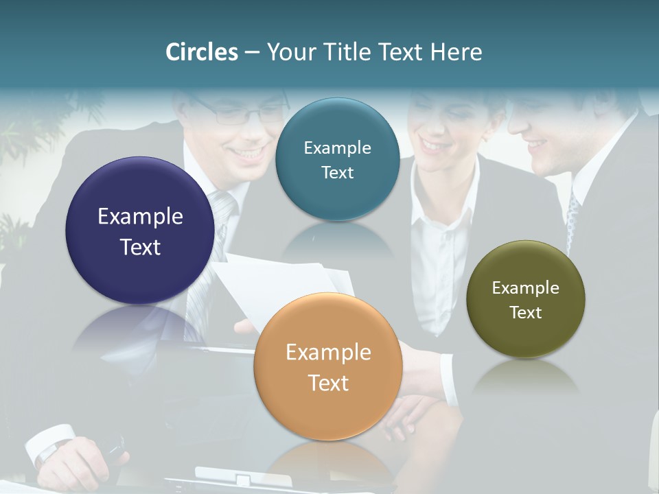 A Group Of Business People Sitting Around A Table PowerPoint Template