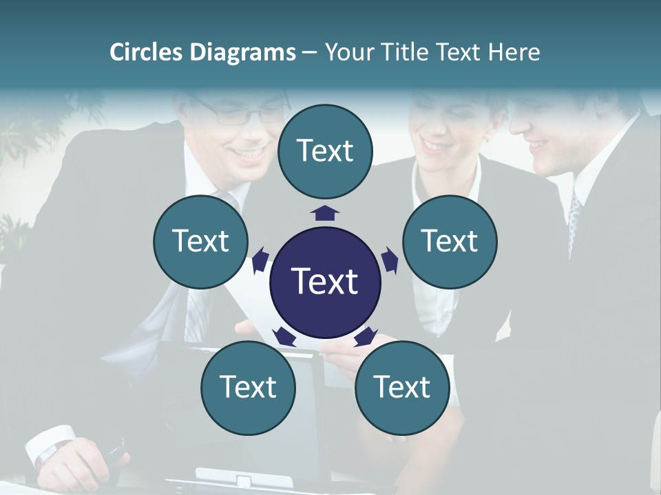 A Group Of Business People Sitting Around A Table PowerPoint Template