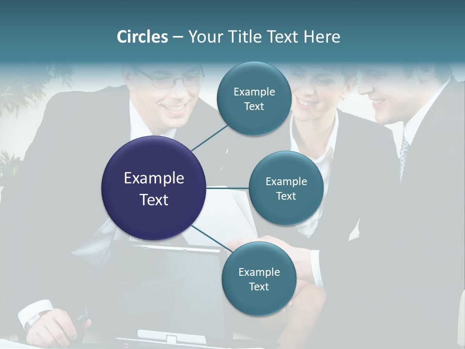 A Group Of Business People Sitting Around A Table PowerPoint Template