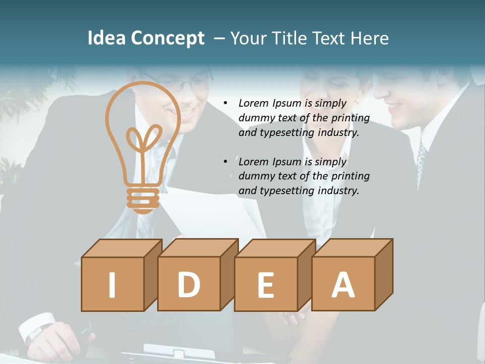 A Group Of Business People Sitting Around A Table PowerPoint Template