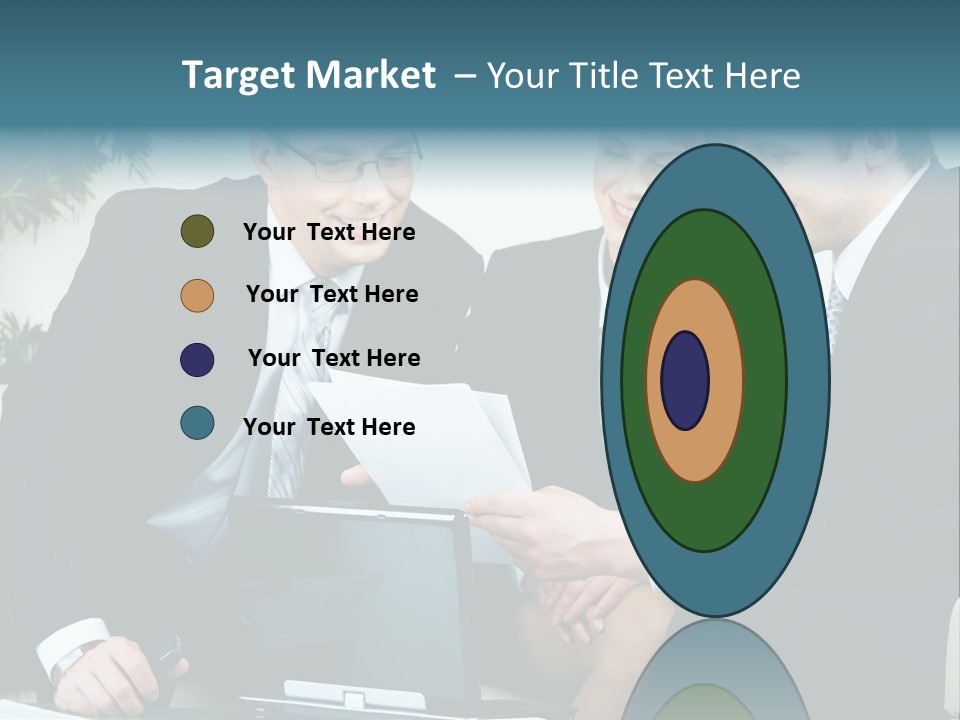 A Group Of Business People Sitting Around A Table PowerPoint Template