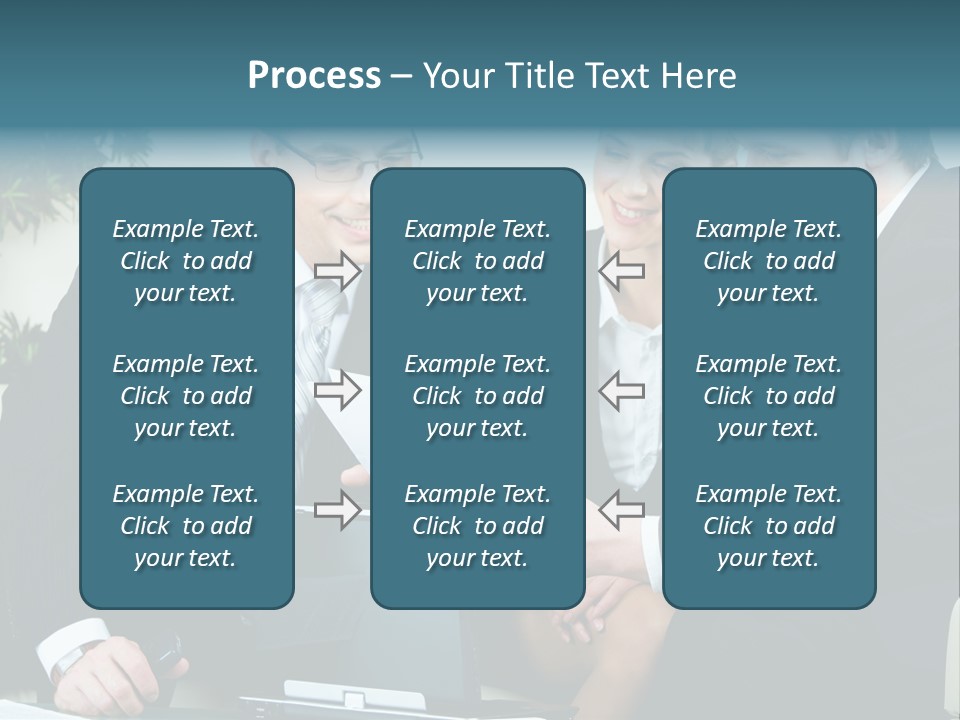 A Group Of Business People Sitting Around A Table PowerPoint Template