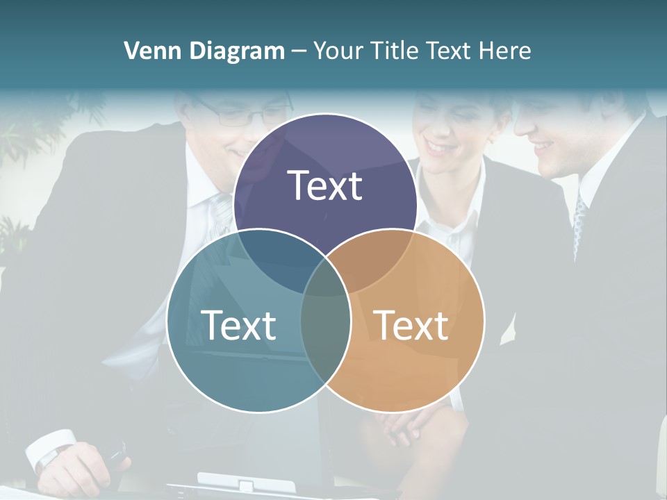 A Group Of Business People Sitting Around A Table PowerPoint Template