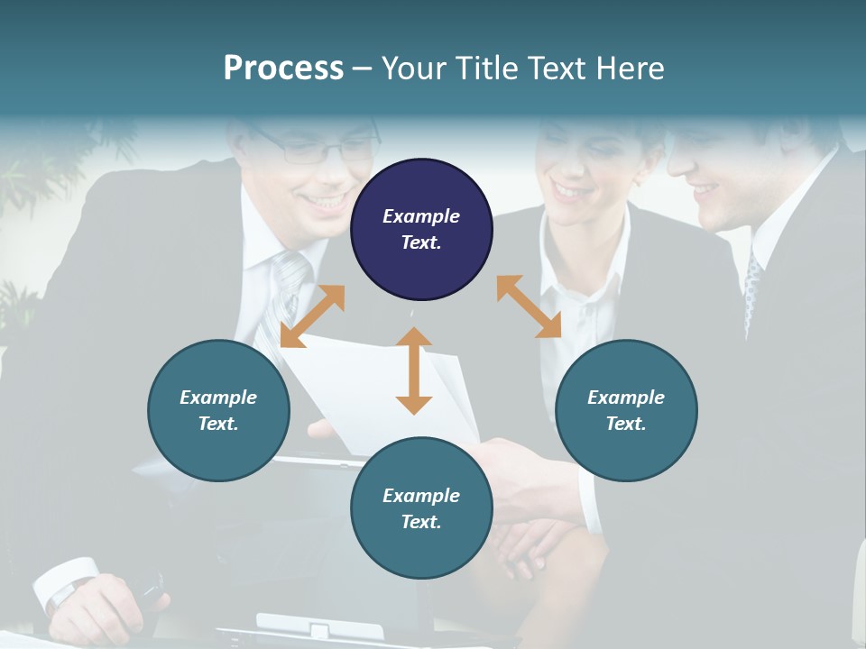 A Group Of Business People Sitting Around A Table PowerPoint Template