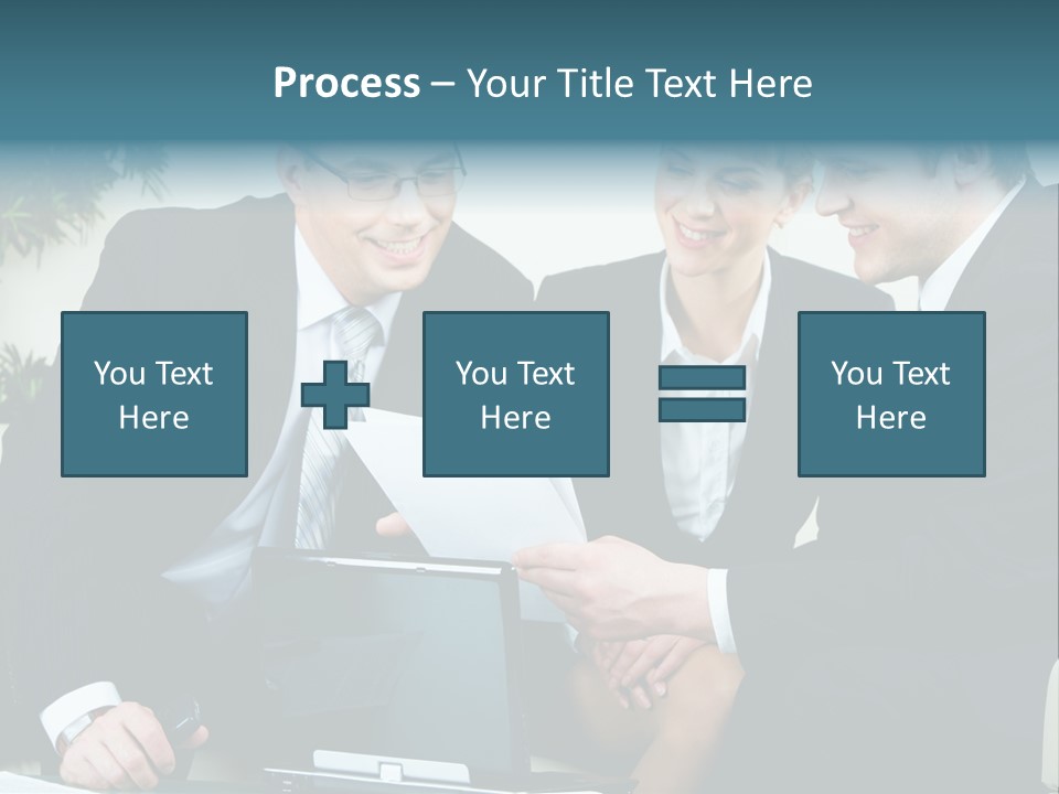A Group Of Business People Sitting Around A Table PowerPoint Template